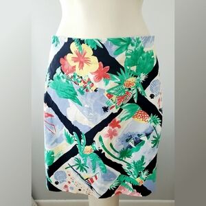 Talbots Petites Tropical Print Skirt